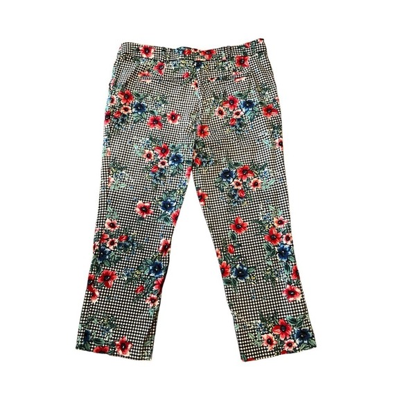 Jules & Leopold Capri Pant Women's L Multicolor Floral Elastic Waistband Pull-On - Picture 1 of 7